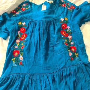 umgee never worn medium blue floral blouse